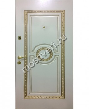 Входная дверь с МДФ с натуральным шпоном и позолоченным декором - купить от производителя Мосдвери Входная дверь с МДФ с натуральным шпоном и позолоченным декором