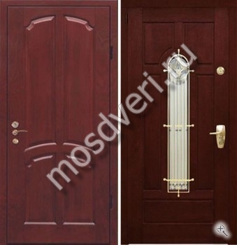 Дверь Филёнчатый МДФ + Филёнчатый МДФ со стеклопакетом и ковкой №7 - купить от производителя Мосдвери Дверь Филёнчатый МДФ + Филёнчатый МДФ со стеклопакетом и ковкой №7